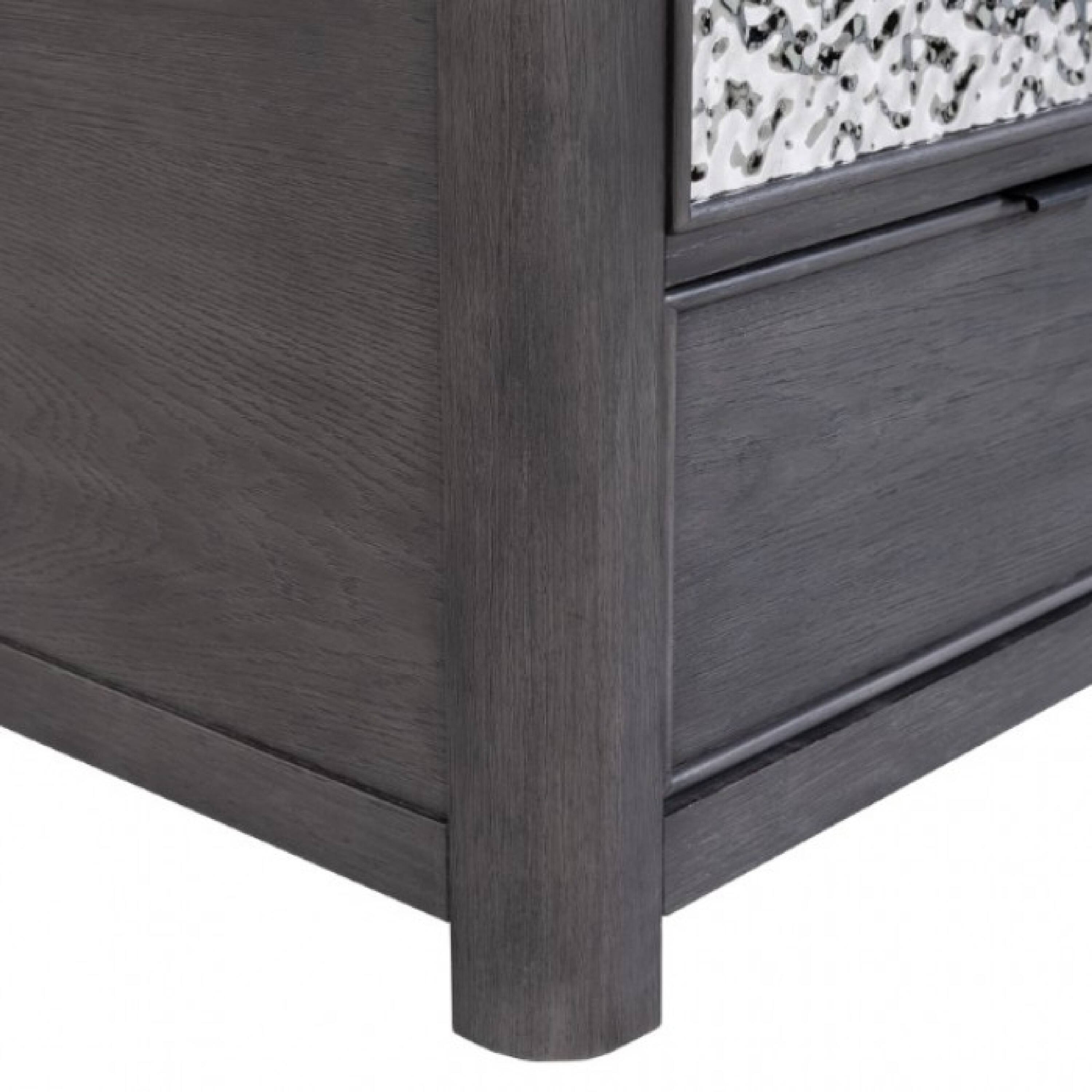 Alt View 3. Manhattan Lane - Zoko Chairside End Table, Drawer and USB Ports, Ash Gray Wood, 26 Inch - Ash Gray.