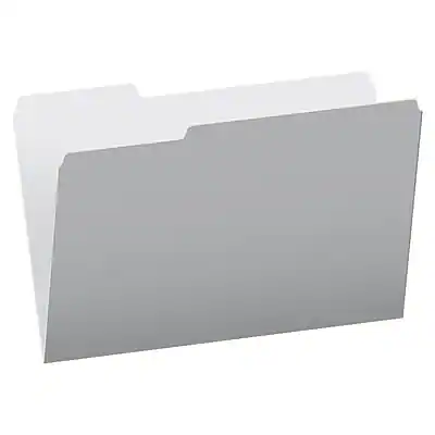 Front. Pendaflex - Pendaflex Recycled File Folder, 1/3-Cut Tab, Assorted, Legal Size, Gray, 100/Box (4350 1/3 GRA) - Gray.
