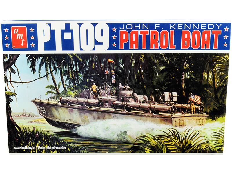 Sure, here is the corrected and grouped text from the image:

---

**PT-109**

**JOHN F. KENNEDY PATROL BOAT**

**Unassembled hobby kit / Modèle réduit pour assembler**

---

**a m t**