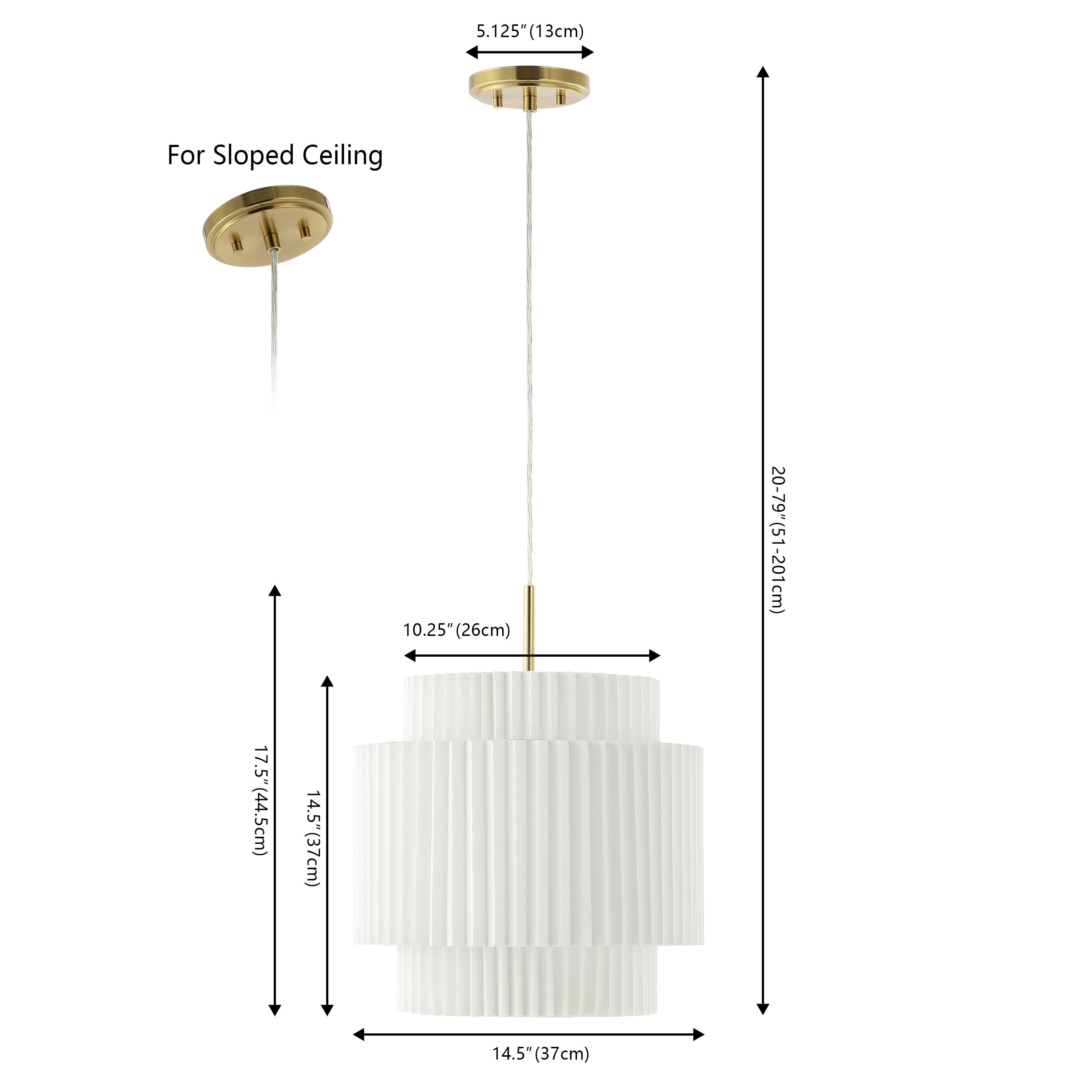 5.125" (13cm) For Sloped Ceiling  
17.5" (44.5cm)  
14.5" (37cm)  
10.25" (26cm)  
20-79" (51-201cm)  
14.5" (37cm)