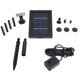 Sunnydaze - 40 GPH Solar Pump and Panel Kit with 5 Spray Heads - 24 in Lift - Black