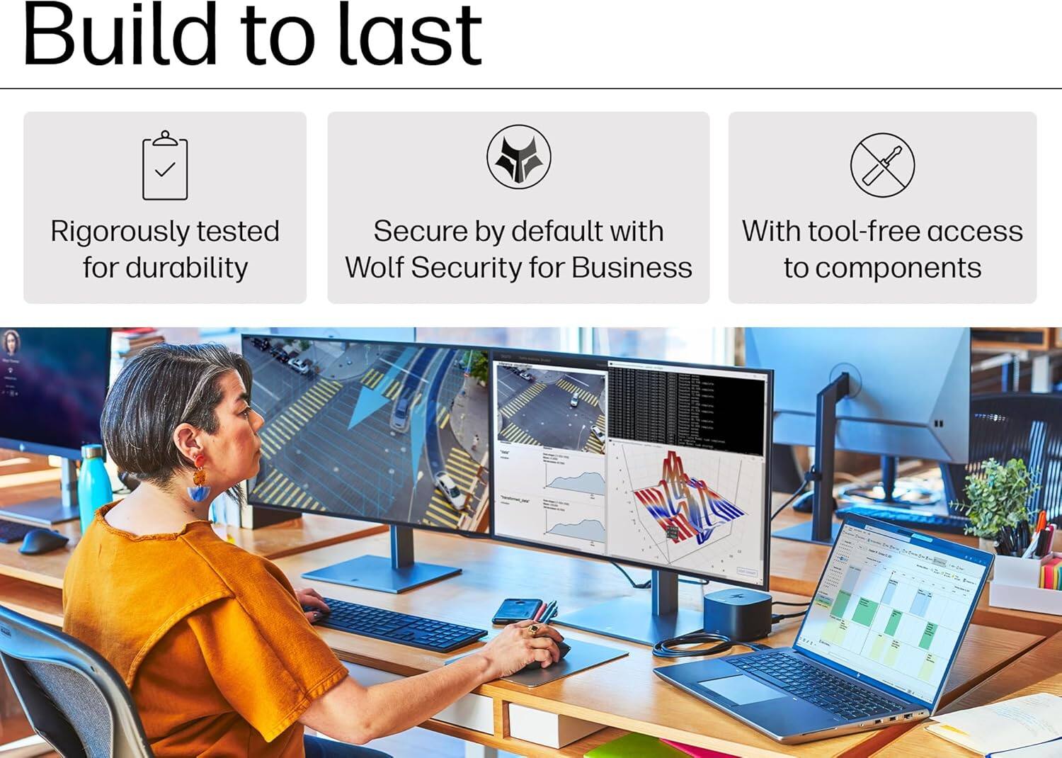 Build to last

- Rigorously tested for durability
- Secure by default with Wolf Security for Business
- With tool-free access to components