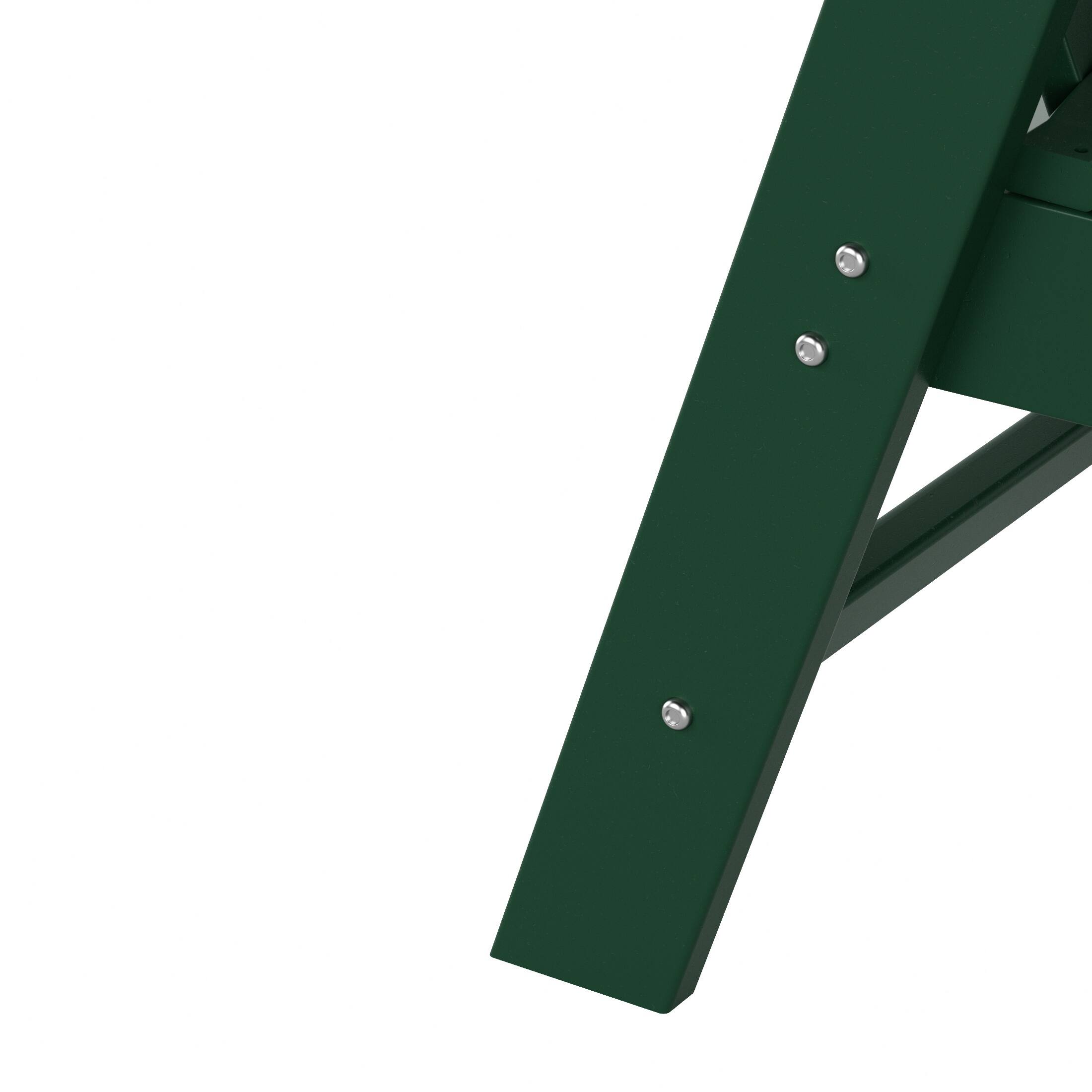 Alt View 6. WestinTrends - WestinTrends Malibu Outdoor Patio HDPE Plastic Adirondack Dining Chair - Dark Green.