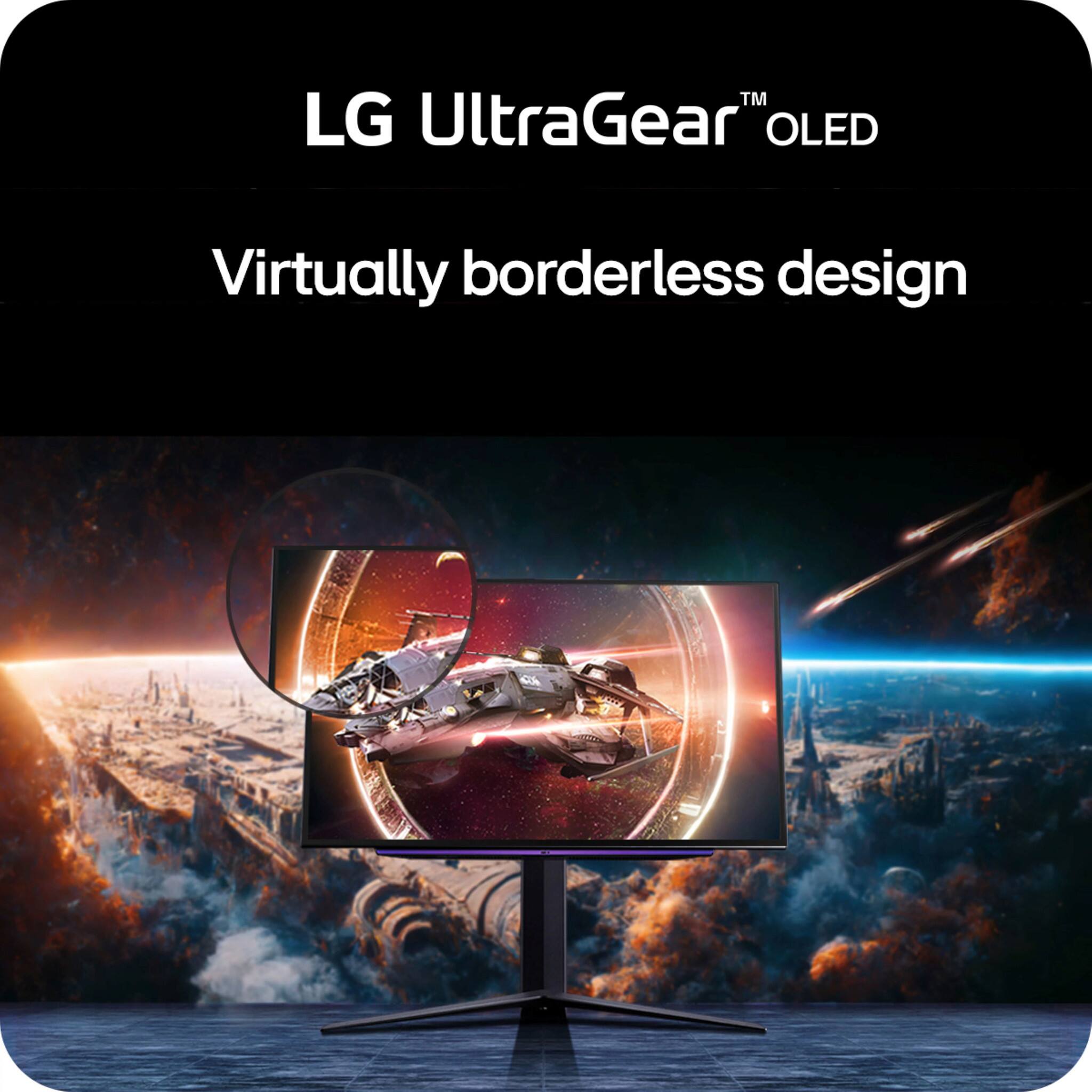"LG UltraGear OLED Virtually borderless design".