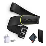 Garmin - HRM 600 Chest Strap Heart Rate Monitor, M-XL, P-Bank , Bundle - Black