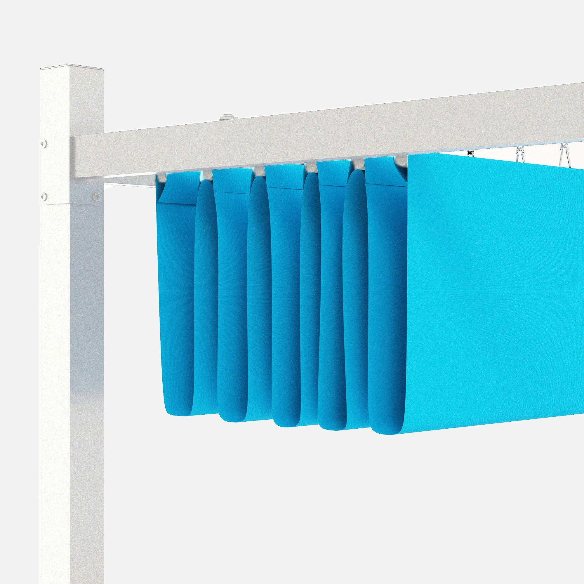 Alt View 4. Outsunny - 10' x 10' Retractable Pergola Canopy with Magnetic Fixture, UPF30+ Outdoor Patio Sun Shade Shelter - Blue.