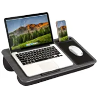 LapGear - Home Office Lap Desk (Fits up to 15" Laptop) - Gray Woodgrain - Front_Zoom