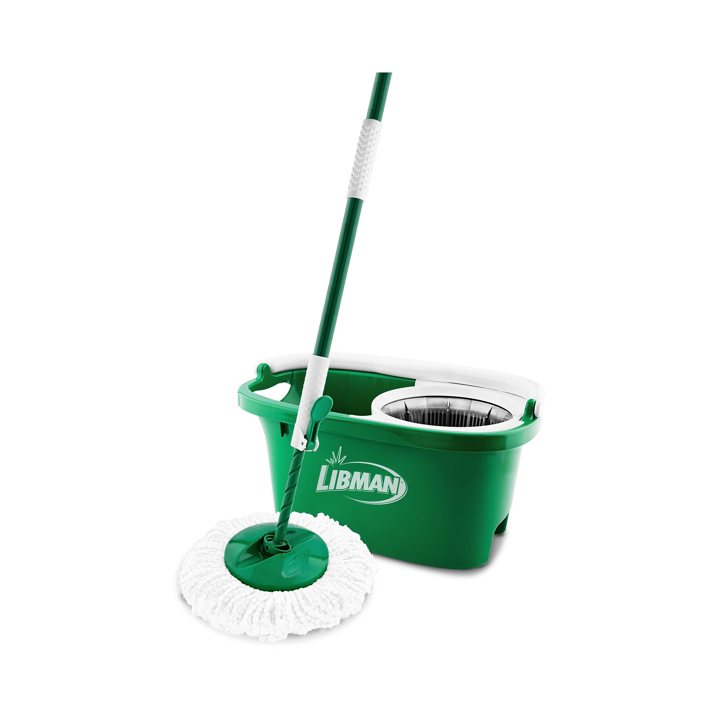 Front. Libman - Libman Tornado Microfiber Spin Mop & Bucket, Green/White (1283001) - Green/White.