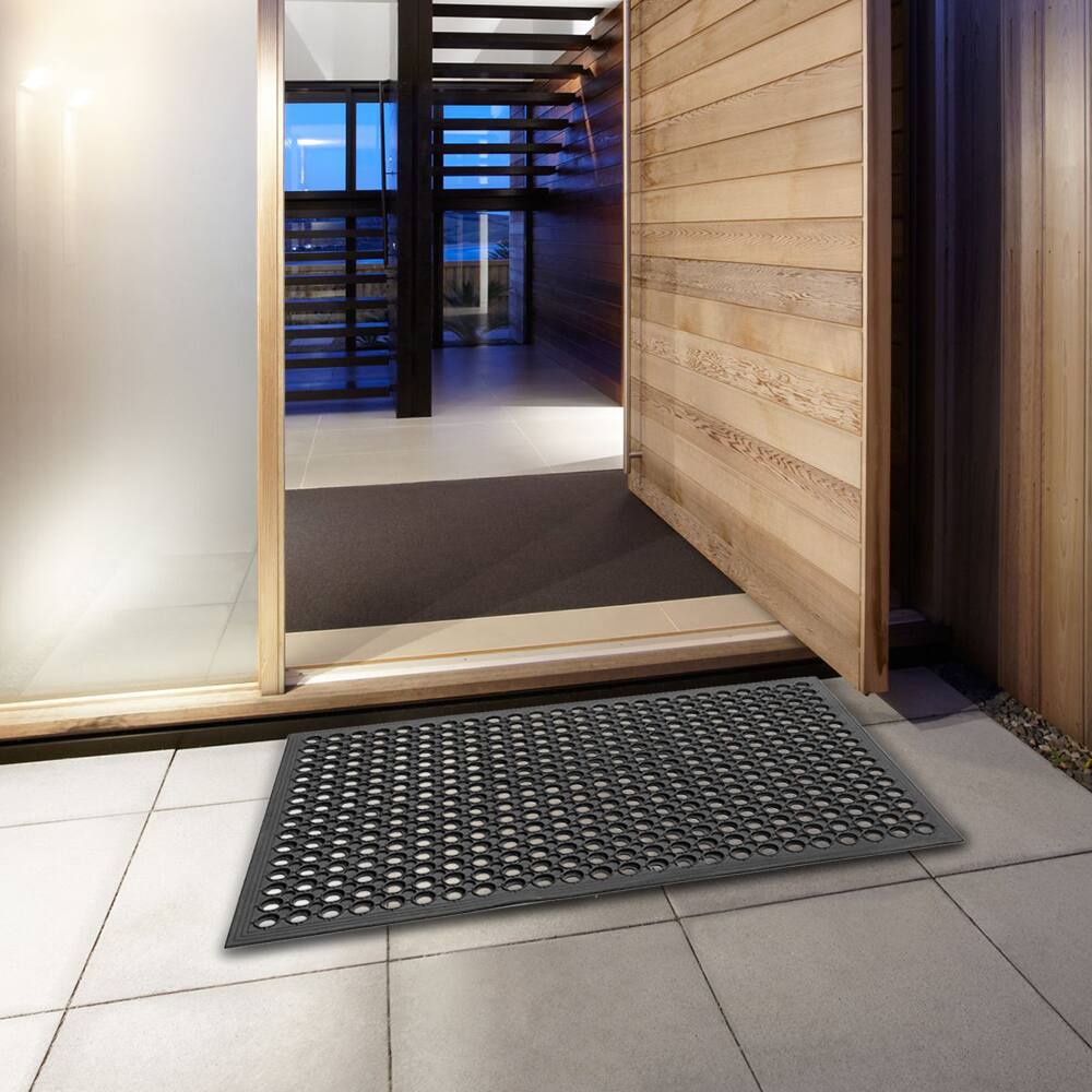 Alt View 2. Winado - Anti-Fatigue Mat for Standing - 60" x 36" Multi-functional Non-Slip Rubber Mat with Drain Holes for Restaurant & Kitchen - Black.