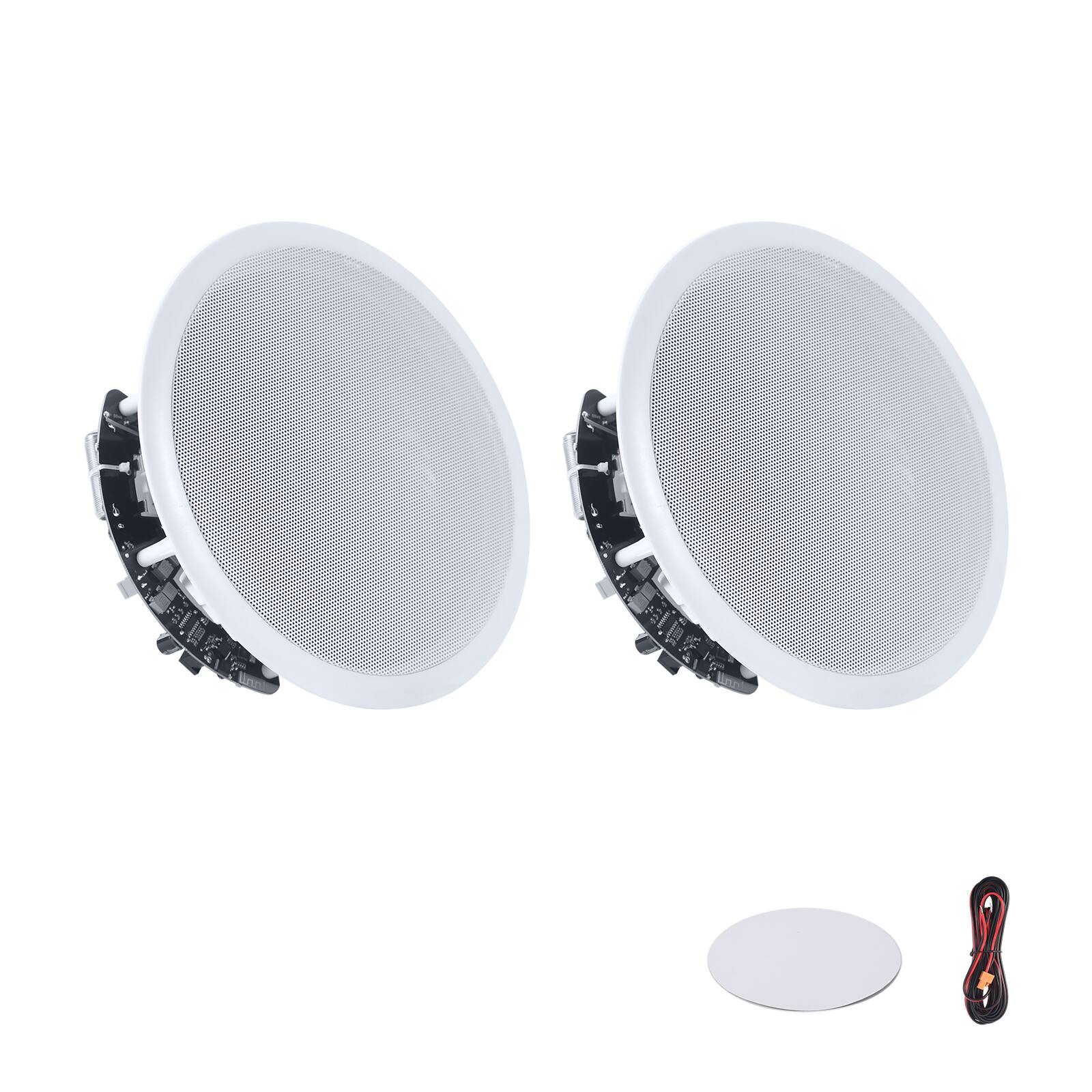 Alt View 5. VEVOR - Bluetooth Ceiling Speakers, 8", In Ceiling & In-Wall Speaker System with Amplifier, 2-Way Flush Mount Speakers - White;Black.