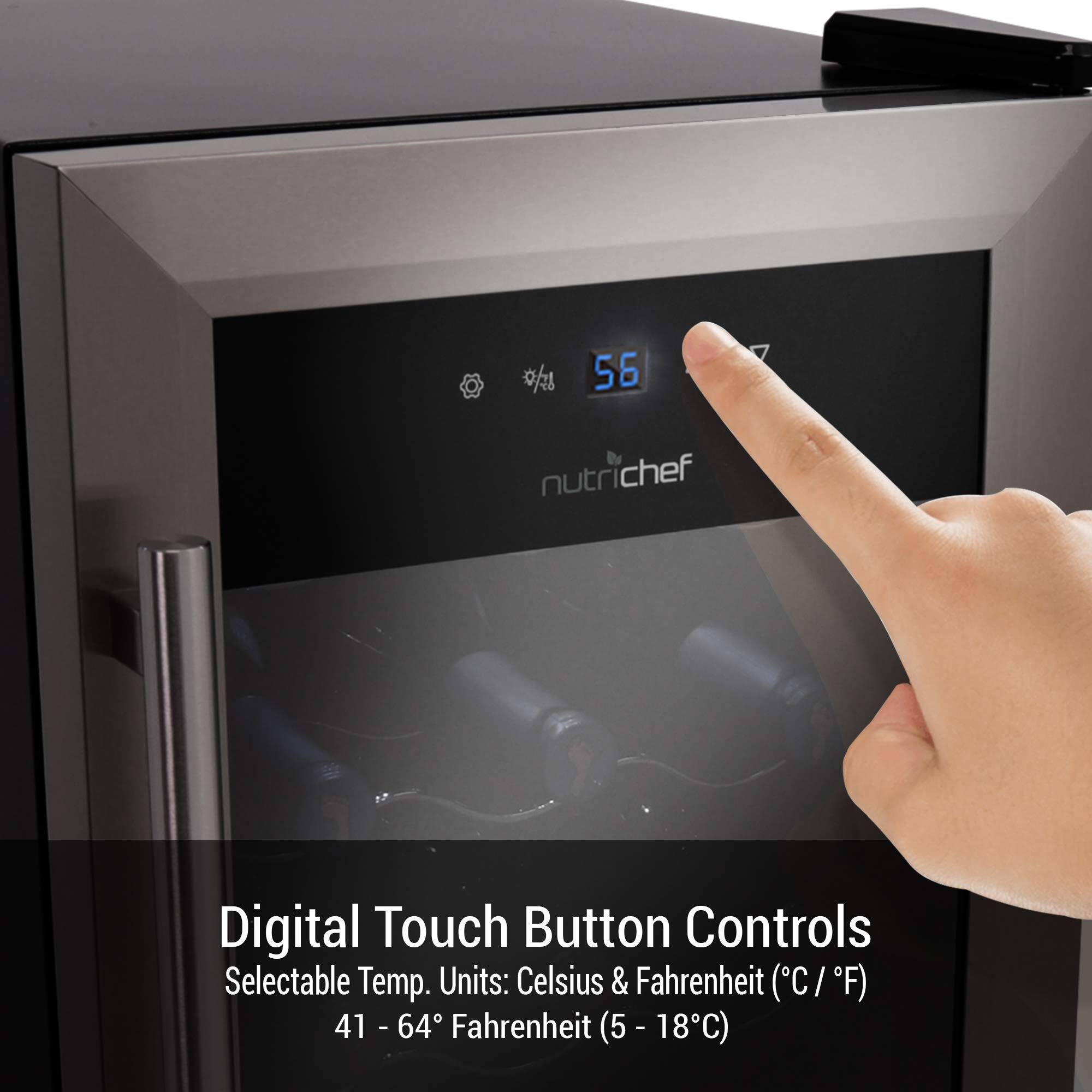 Digital Touch Button Controls  
Selectable Temp. Units: Celsius & Fahrenheit (°C / °F)  
41 - 64°Fahrenheit (5 - 18°C)