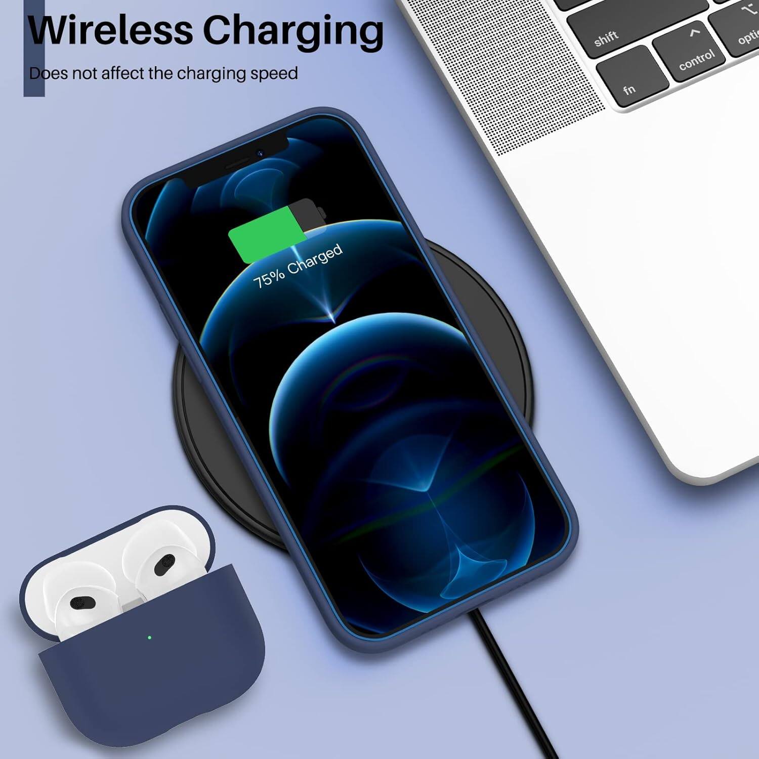 Wireless Charging, Does not affect the charging speed, 75% Charged