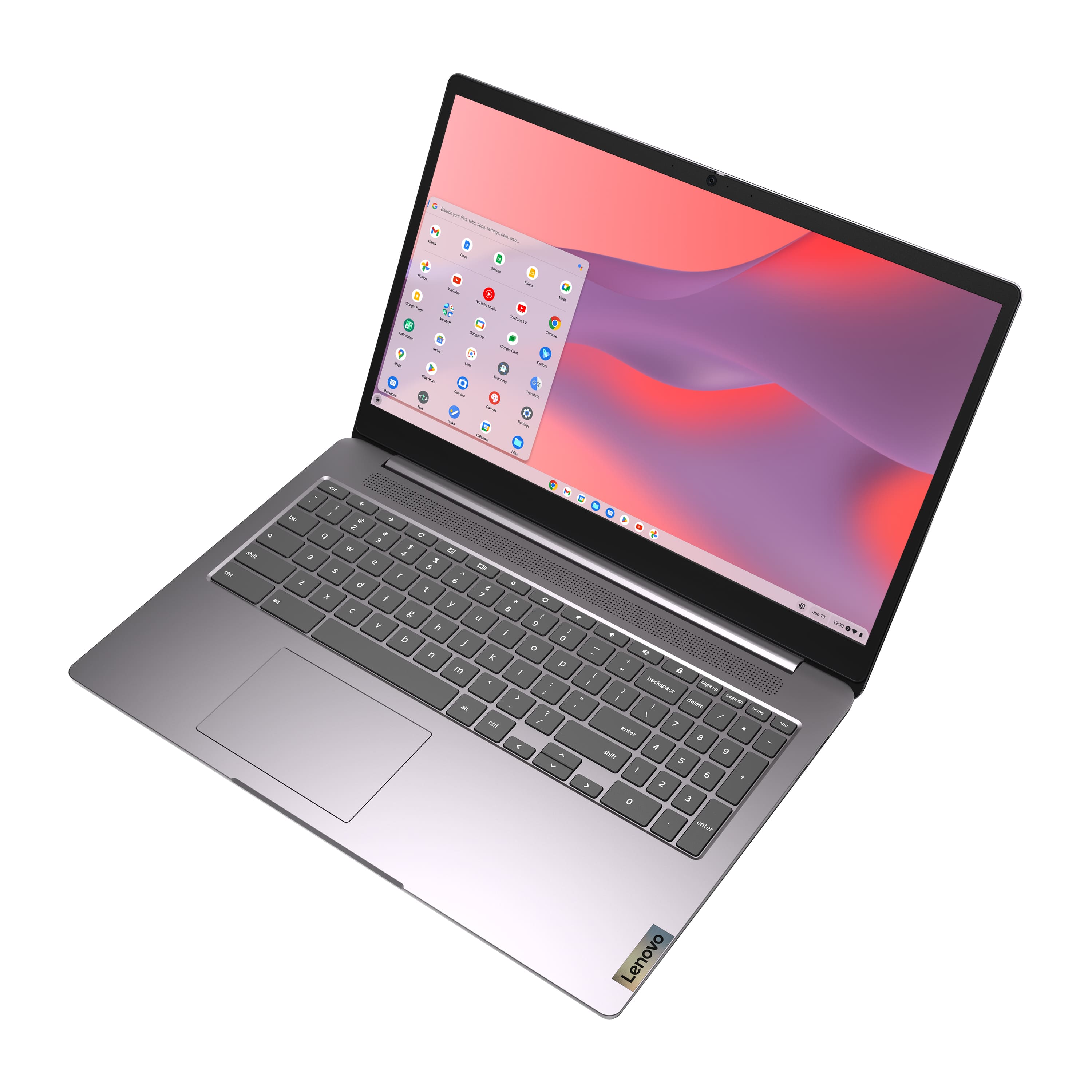 Angle. Lenovo - IdeaPad 3i Chromebook 15.6" Full HD Laptop - Intel Celeron 2021 - 4GB Memory with 64GB eMMC Storage - Arctic Grey.