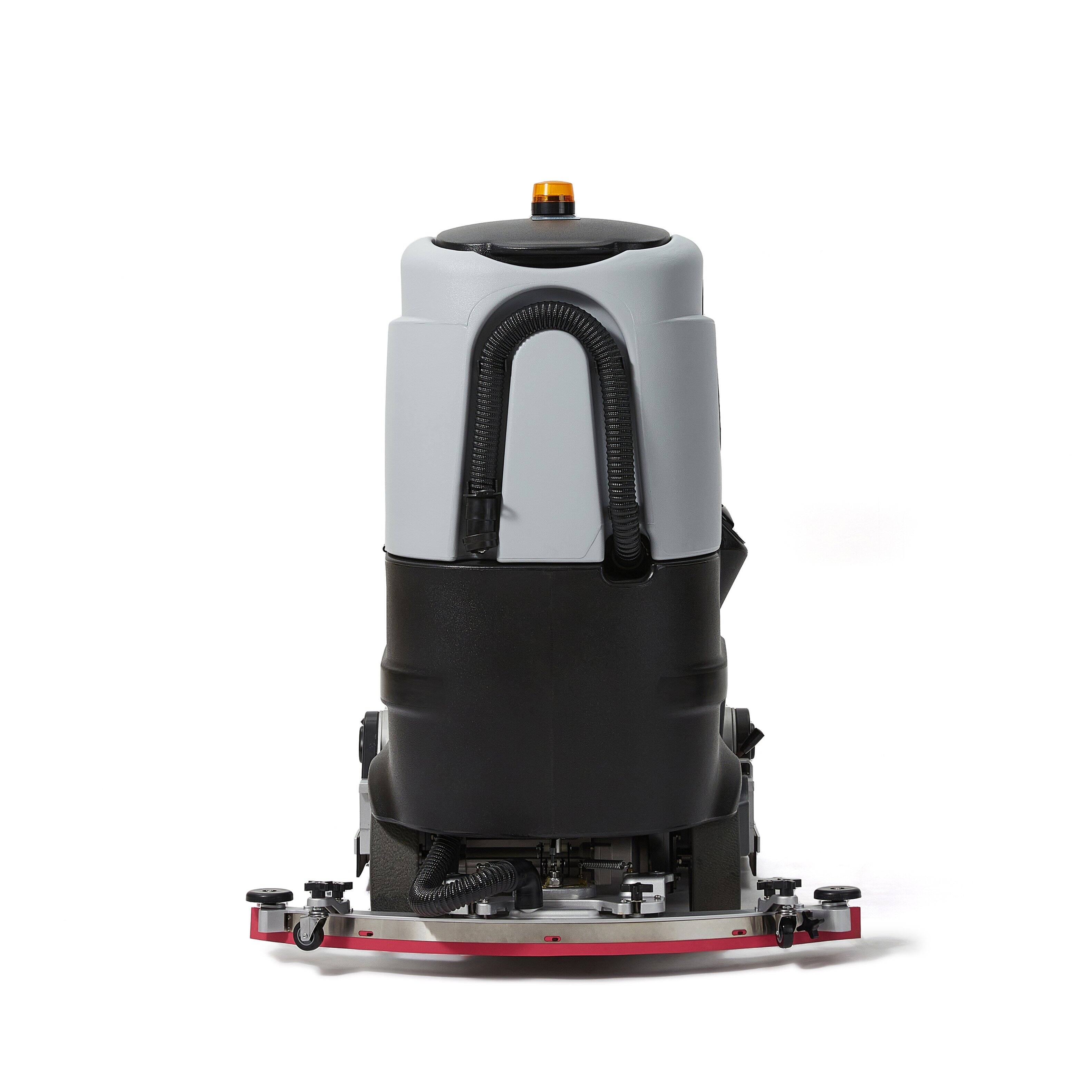 Alt View 6. Dapper Supply - Commercial Ride On Floor Sweeper Scrubber 25.5in Path 24V Battery 2-in-1 Sweep & Scrub Machine - Grey.