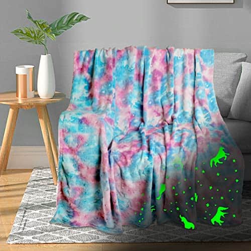 NICHOLAS KLEIN - Unicorn Glow In The Dark Blanket For Girls/kids Unicorns Gifts 3 12 Soft Fleece Throw Birthday Gift 40"x60" - Unicorn21 40"x60"