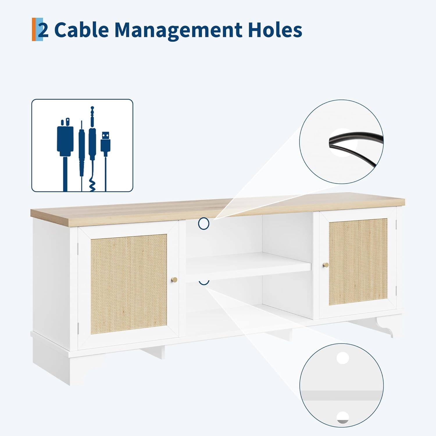 2 Cable Management Holes
