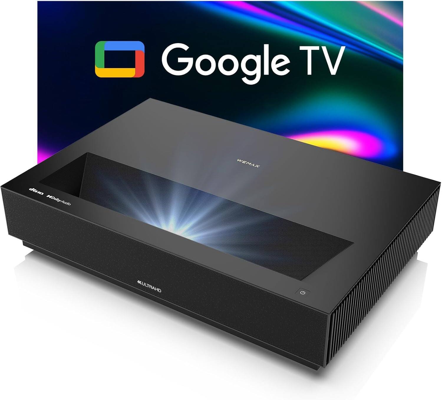 WEMAX - Nova Pro 4K Ultra Short Throw Projector,Google TV,2100 ISO Lumens,Licensed Netflix,3D Ready & HDR10,Smart UST Laser TV - Black