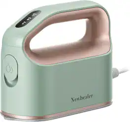 Newbealer - 1200W Steam Iron,Low-Temp Protection Soleplate,3 Levels Steaming&Dry ironing,Self-Clean, Anti-Calc, Anti-Drip - Green