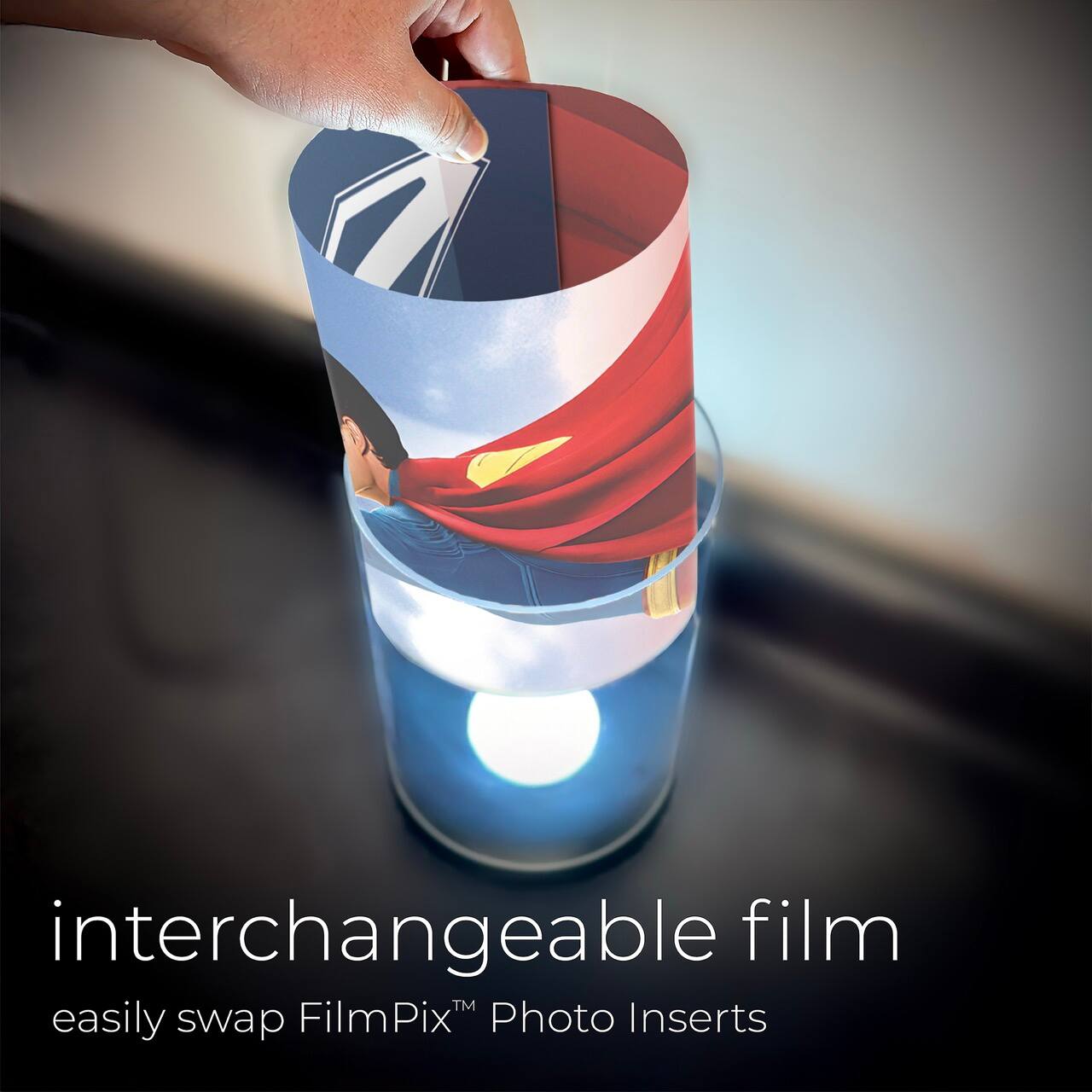 interchangeable film  
easily swap FilmPix™ Photo Inserts