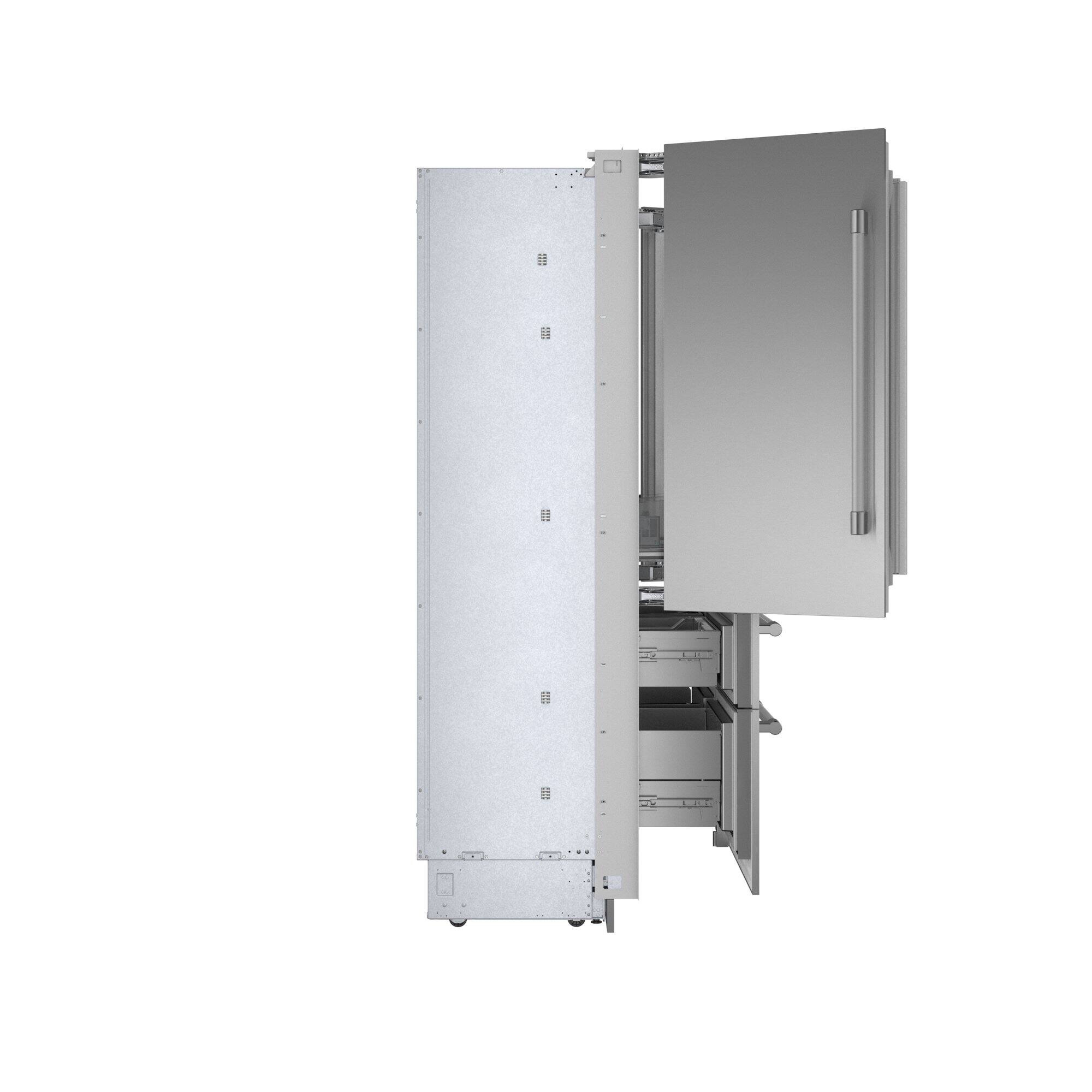 Alt View 4. Thermador - Freedom Collection 26.8 Cu. Ft. French Door Built-in Smart Refrigerator with Professional Series Handles - Stainless Steel.