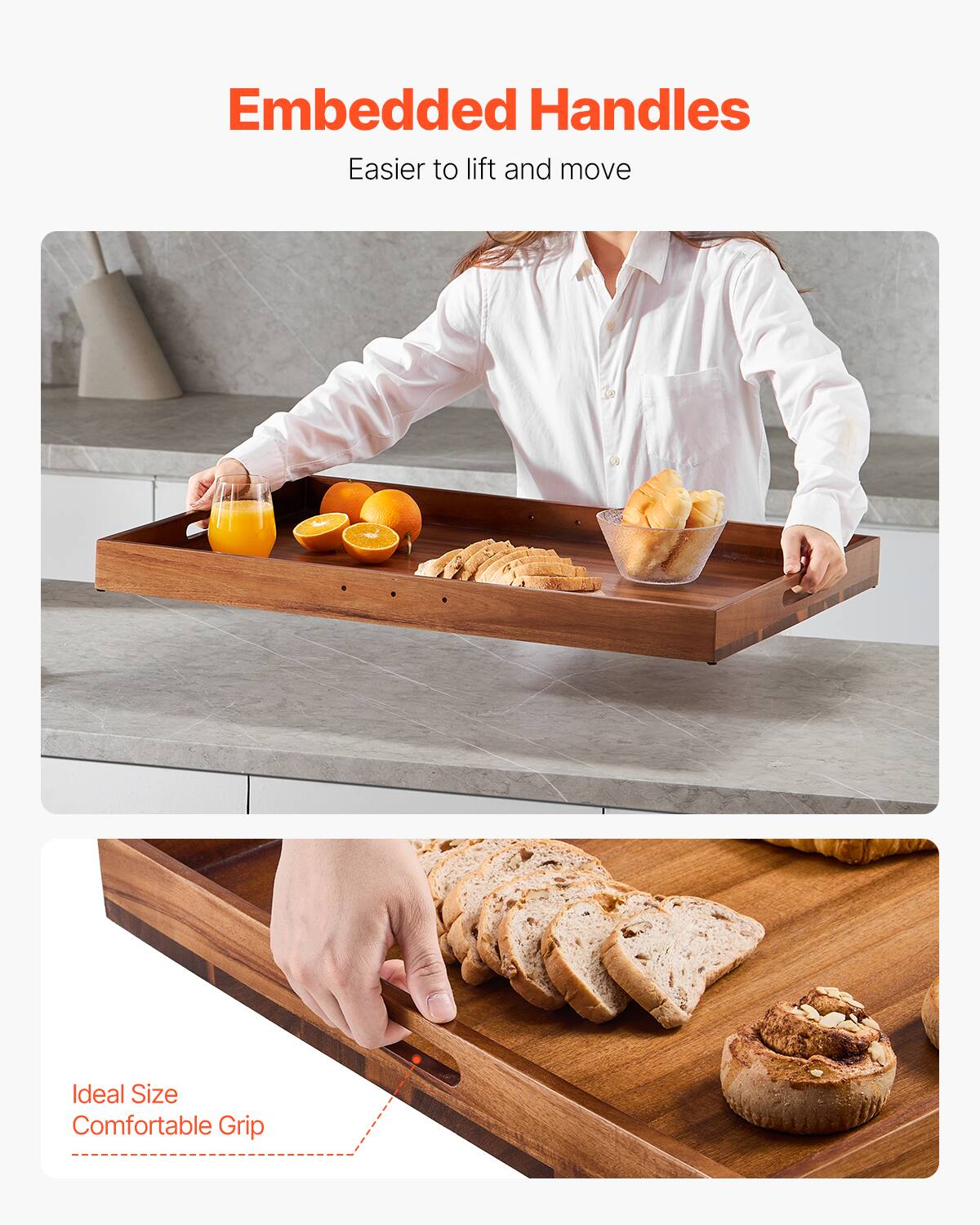 Embedded Handles  
Easier to lift and move  

Ideal Size  
Comfortable Grip