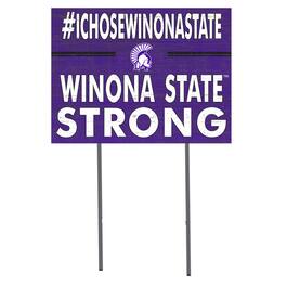 Jardine - Winona State Warriors 18'' x 24'' I Chose Lawn Sign - Purple