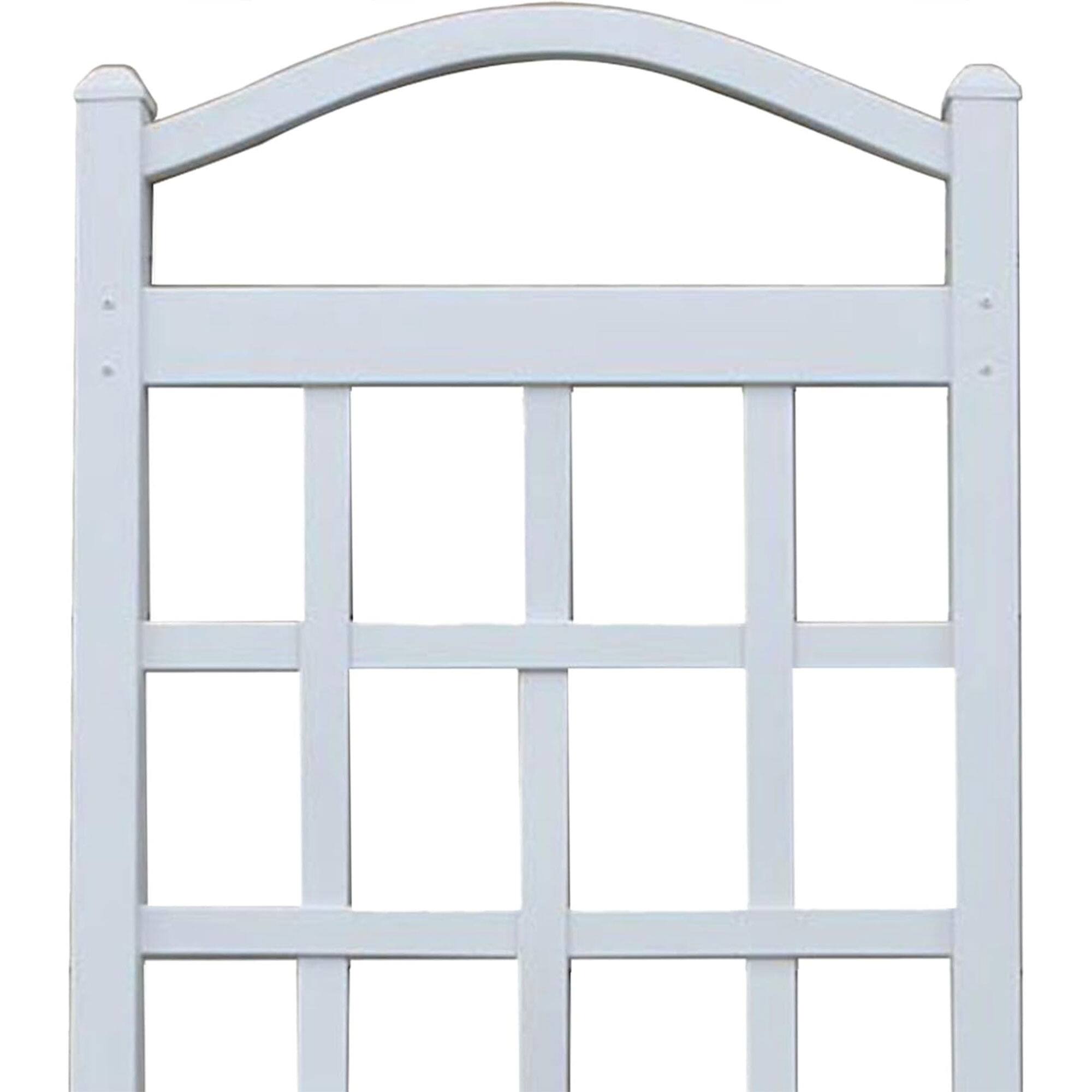 Alt View 4. Dura-Trel - Dura-Trel Cambridge 28 x 75 Inch PVC Vinyl Outdoor Garden Patio Trellis, White - White.