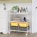 Alt View 4. Costway - 4 Drawer Rolling Storage Cart Scrapbook Paper Office School Organizer - Yellow/Gray.