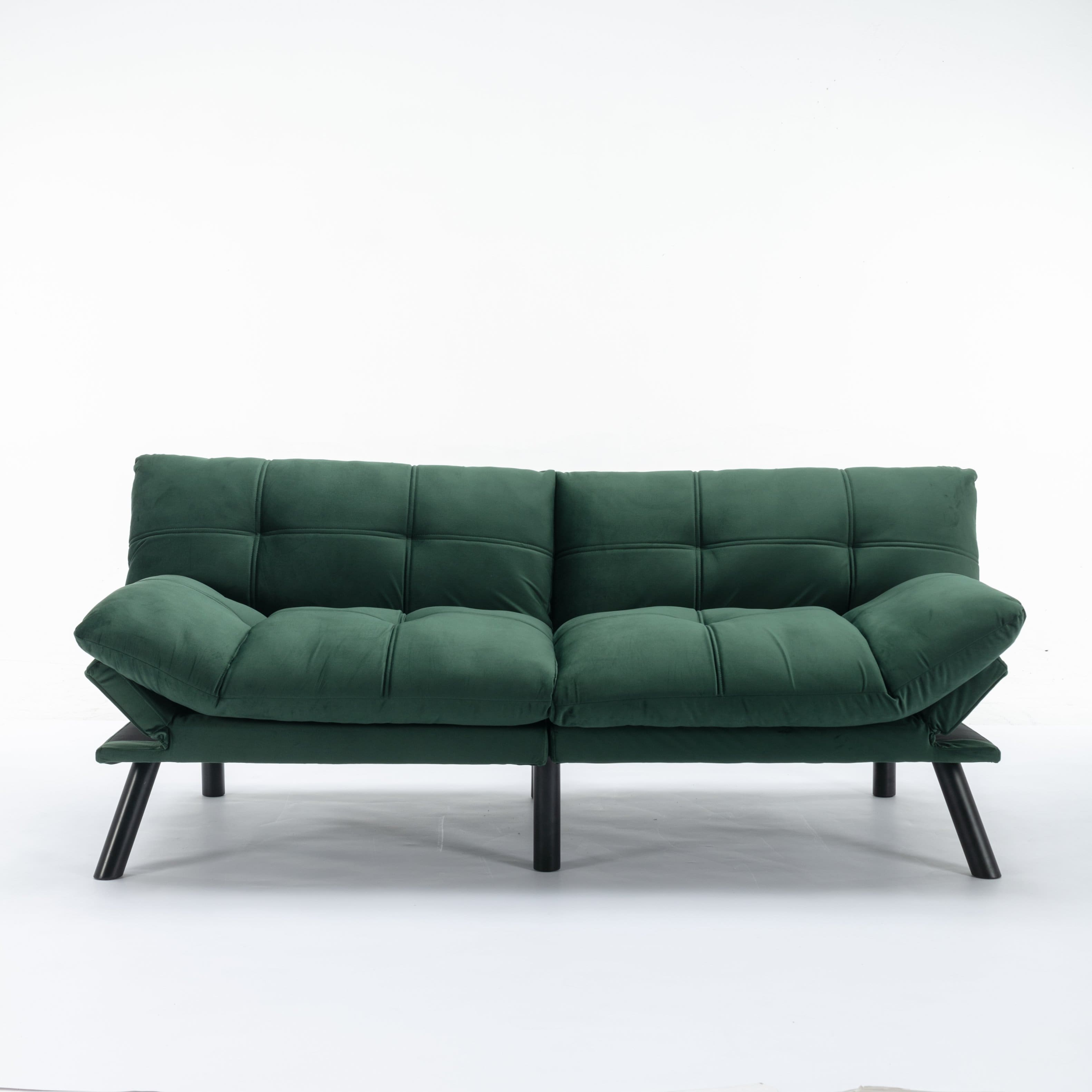 Tiramisubest - Convertible Foldable Modern Sofa Bed,Futon Lazy Sofa Bed,Comfy Small Couch for Living Room and Bedroom - Emerald