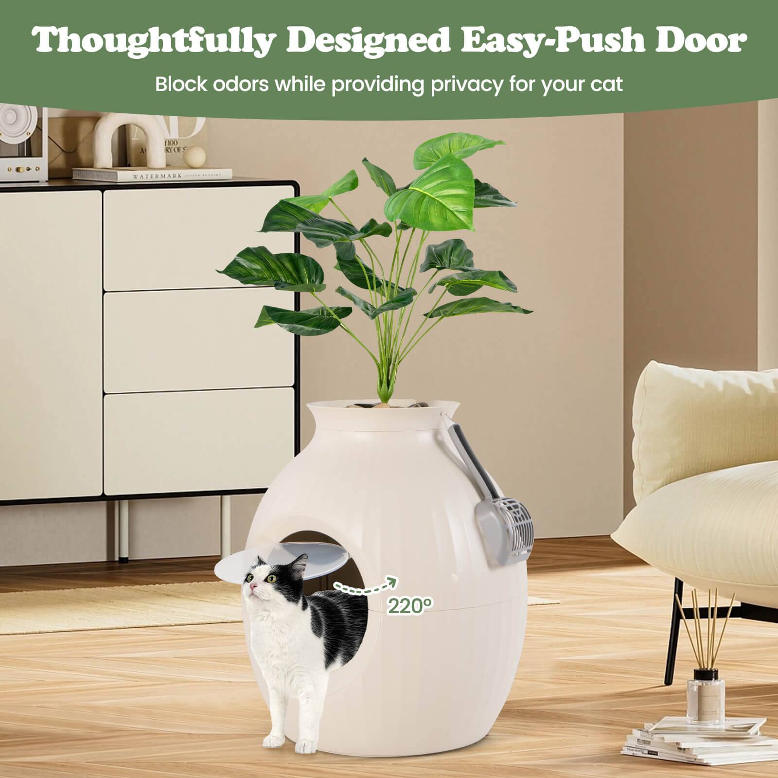 Thoughtfully Designed Easy-Push Door  
Block odors while providing privacy for your cat  

220°