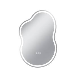 Boyel Living - 24 x 36 in Cloud Shaped LED Wall Mirror with Adjustable Viewing Angle and Front Light