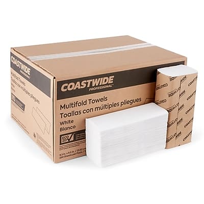 Coastwide Professional - Coastwide Professional™ Recycled Multifold Paper Towels, 1-ply, 250 Sheets/Pack, 16 Packs/Carton (CW25384) - White price history on PriceWatchPro