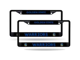 Rico Industries - Golden State Warriors Black Metal License Plate Frame - Set of 2 Frames - Multi
