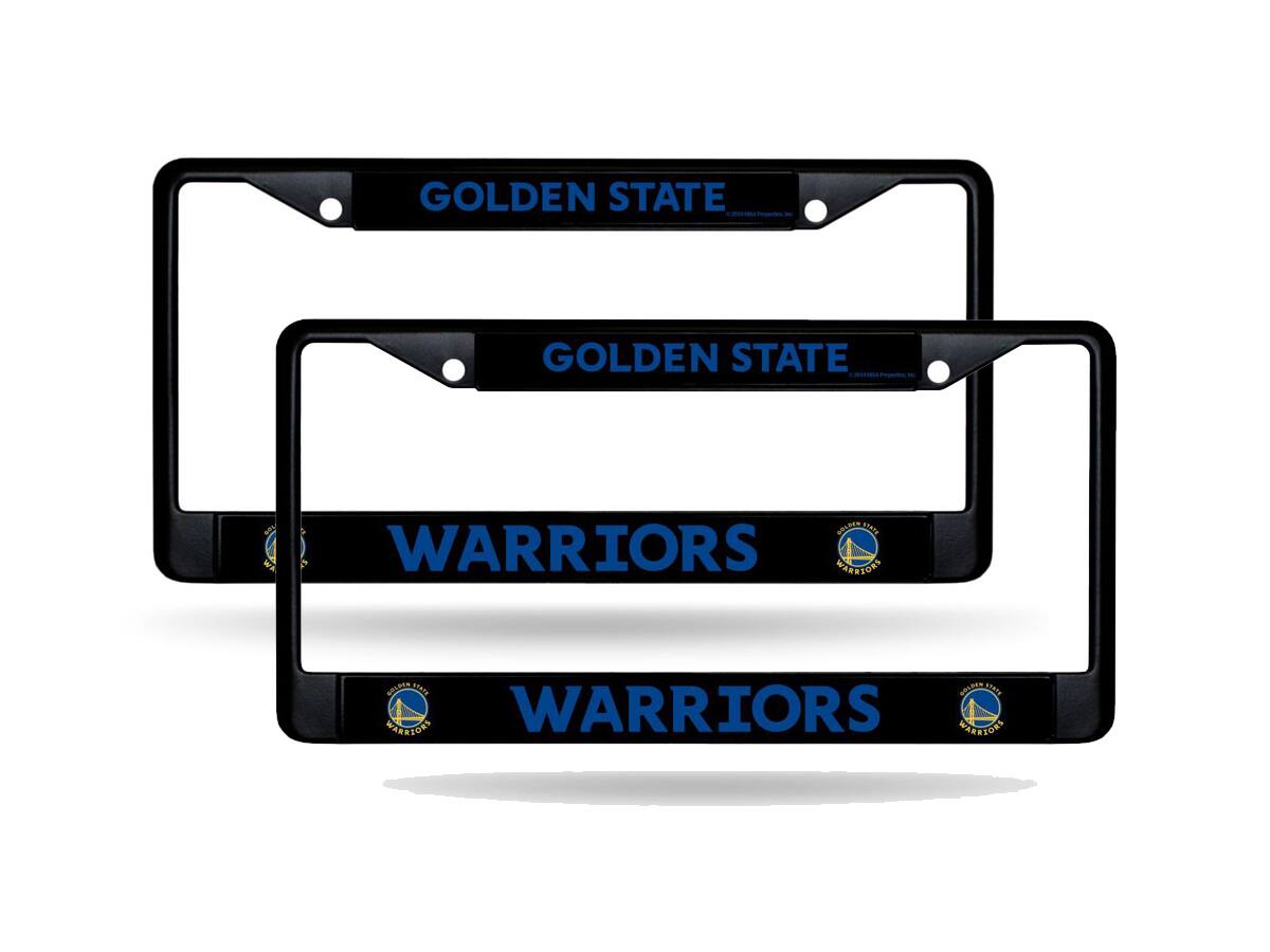 Golden State Warriors Black Metal License Plate Frame - Set of 2 Frames