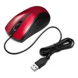 Stock Preferred - USB 2.0 Optical Wired Mouse with Scroll Wheel - Wired - Red