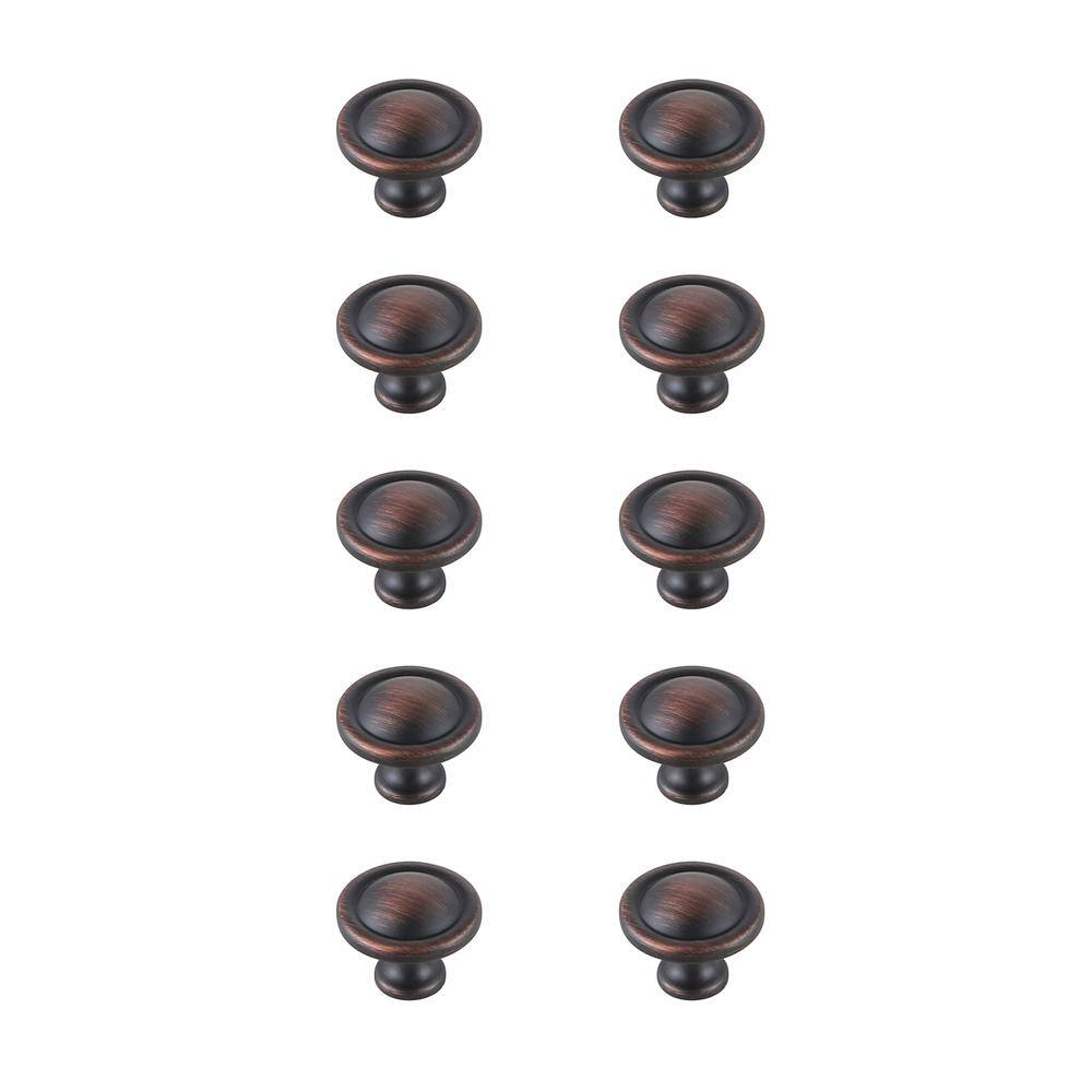 Alt View 2. Elegant Decor - Garlande 1.2" Diameter Oil-rubbed Bronze Mushroom Knob Multipack (Set of 10) - Oil-Rubbed Bronze.