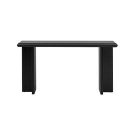 Boyel Living - Sleek and Sturdy L-Shaped Entryway Table - Modern Hallway Console for Small Spaces - Black