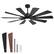 Alt View 7. Breezary - 72-Inch Extra-Large Ceiling Fan with 10 Plywood Blades, DC Motor, 6-Speed Remote, Tri-Color LED Light, Dual Downrods - Matte Black.