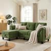 Front. Dyonery - Dyonery 79" Sectional Couch with Storage Pocket, L Shaped Small Sofa with Soft Armrest Pillows,4 Seat Couches - Green.