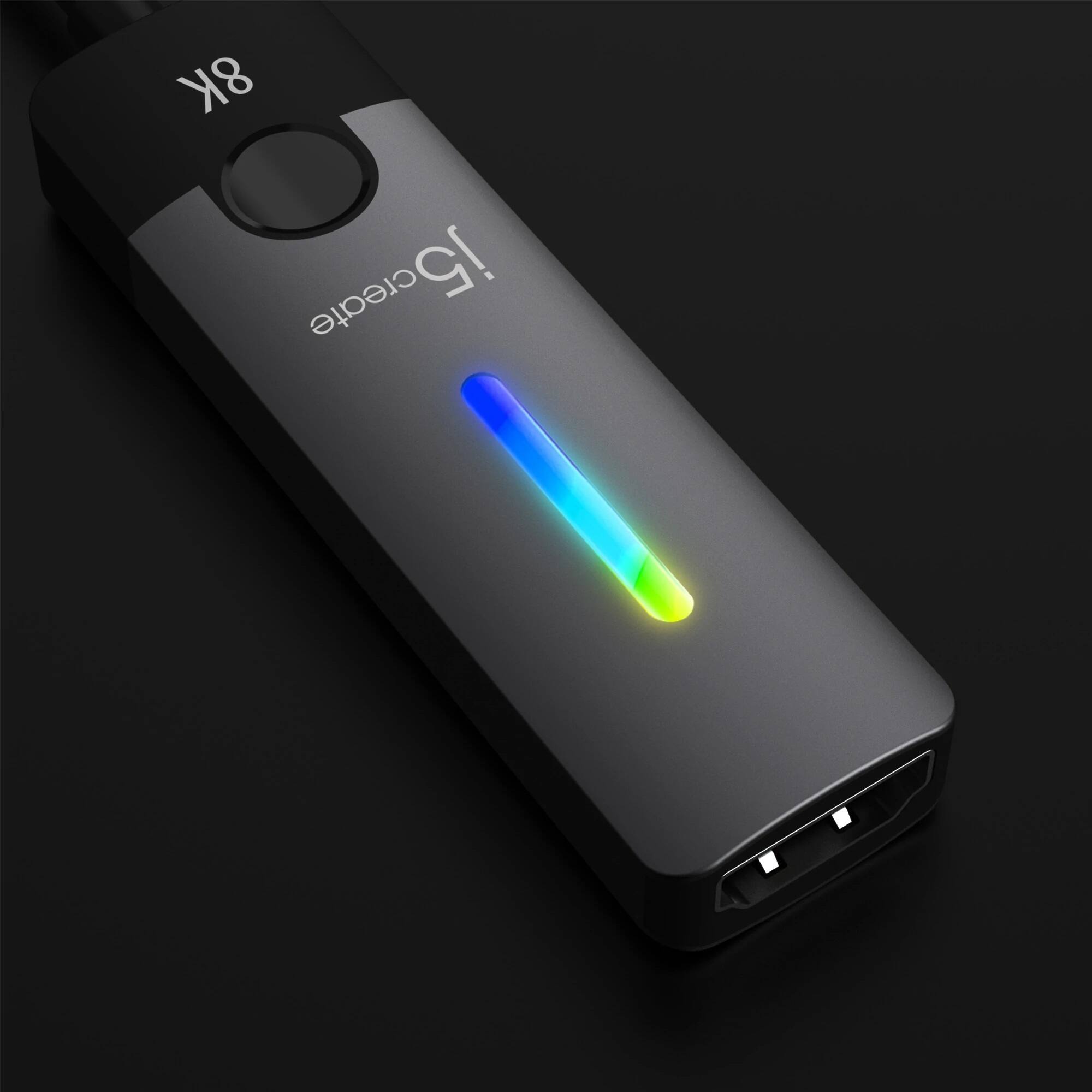 Alt View 1. j5create - USB-C to HDMI 2.1 8K Adapter - Space Gray/Black.