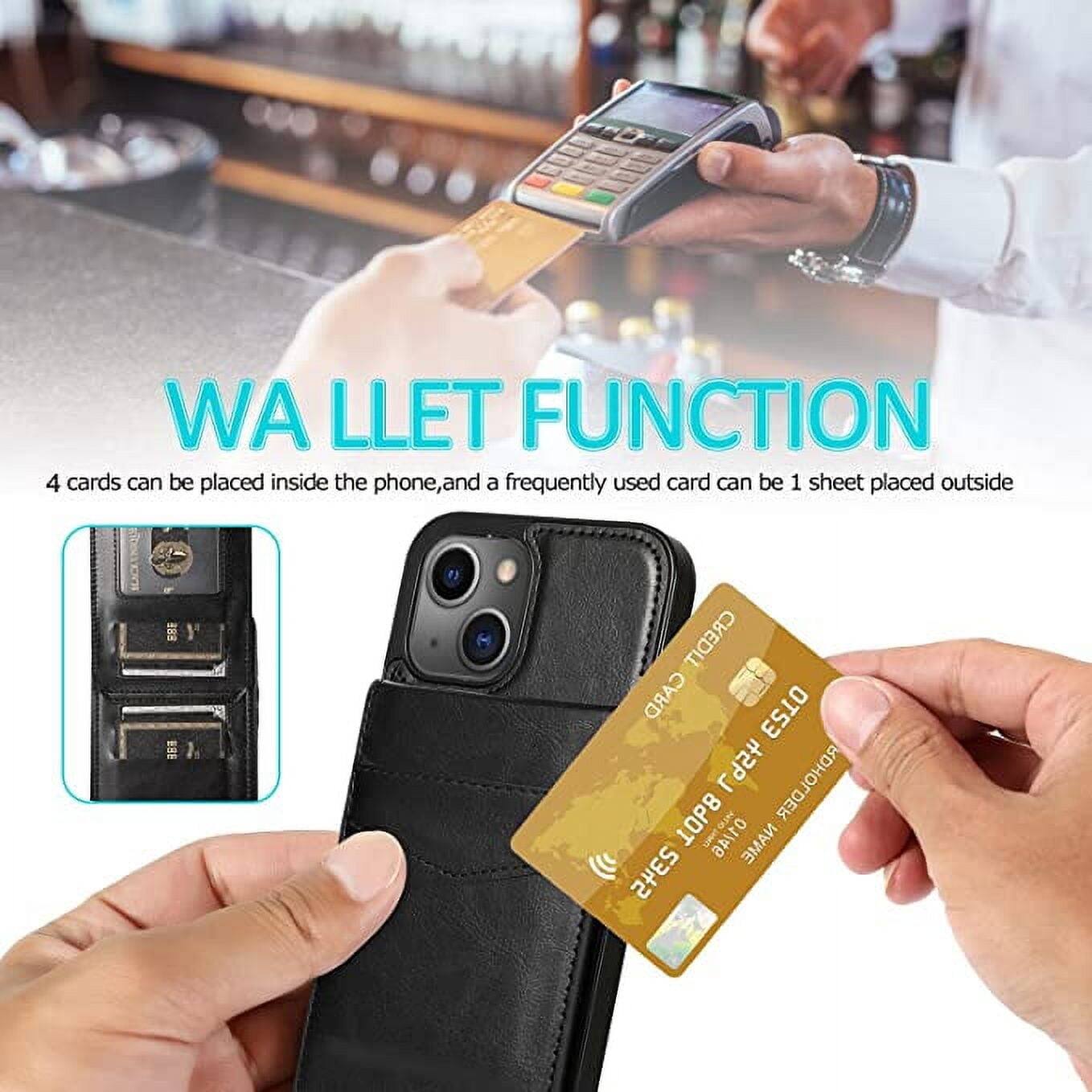 WALLET FUNCTION 4 cards can be placed inside the phone, and a frequently used card can be 1 sheet placed outside CREDIT CARD HOLDER 1OP8 01/46 NAME THESE