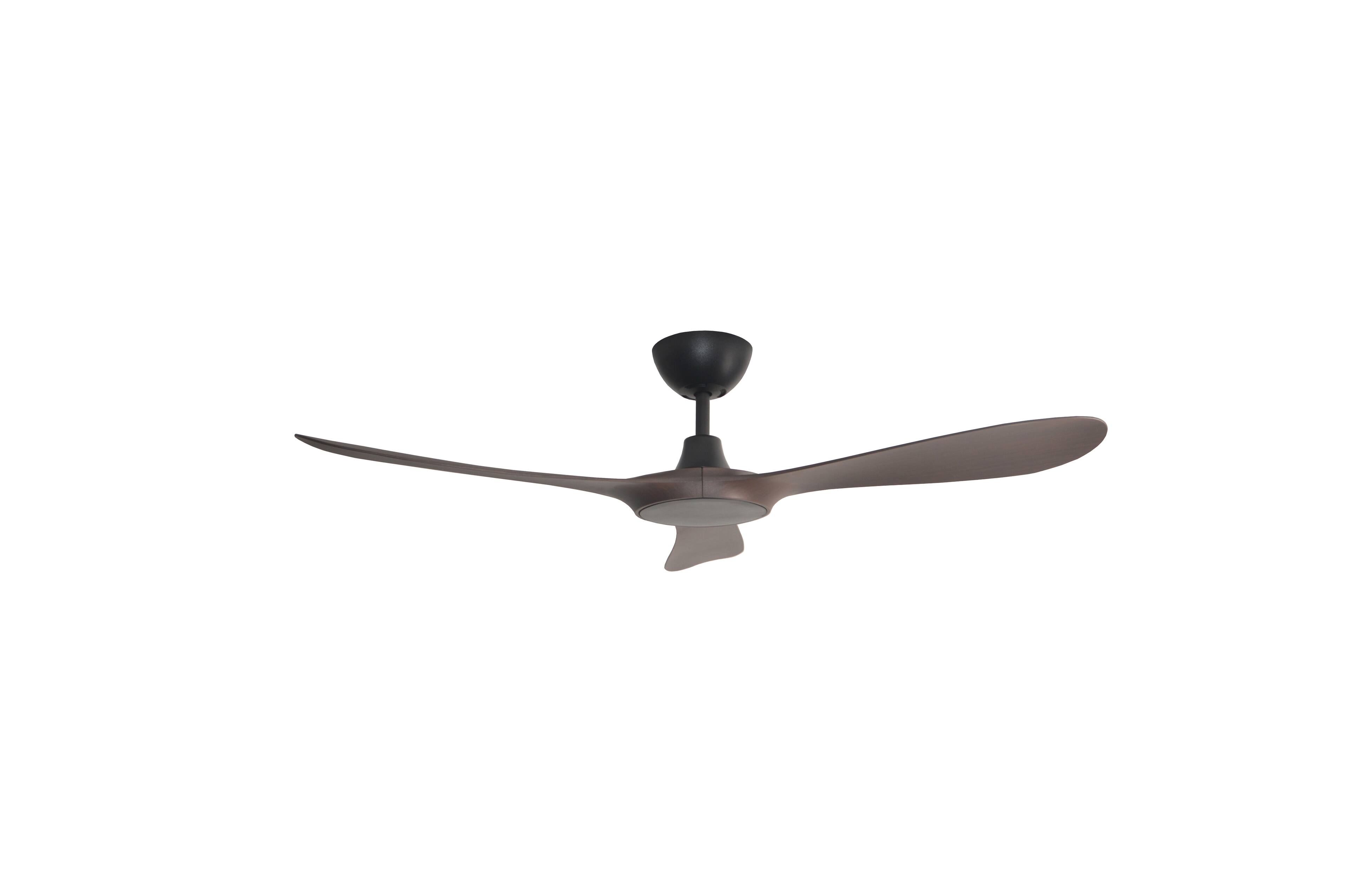 Alt View 1. ENLIGHT - 56" Smart Ceiling Fan, IP66 Outdoor/Coastal, Weather Resist, Efficient + Quiet DC Motor, Reverse Mode, Matter, 3 Blades - Walnut Woodgrain.