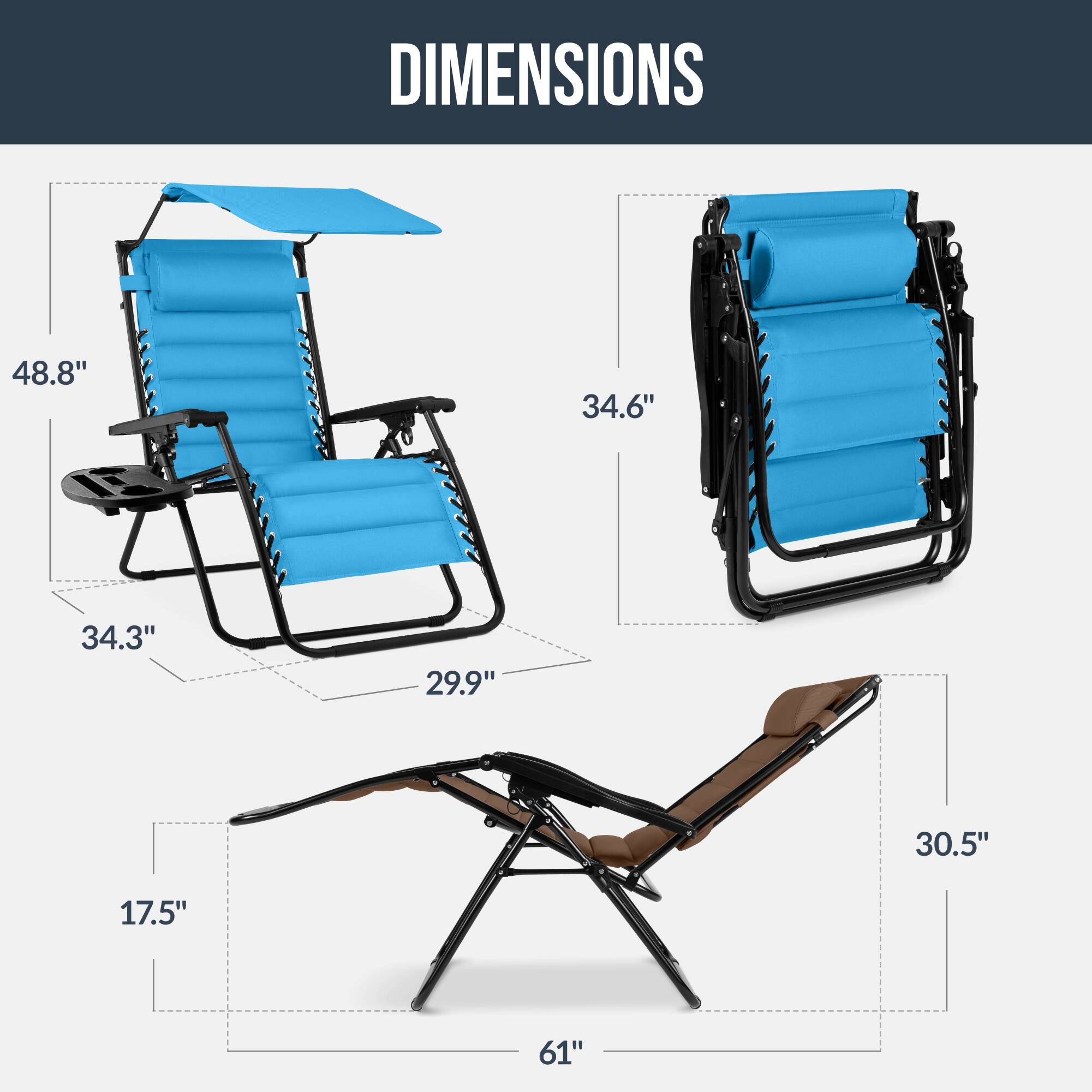 DIMENSIONS

48.8" 34.6" 34.3" 29.9" 30.5" 17.5" 61"