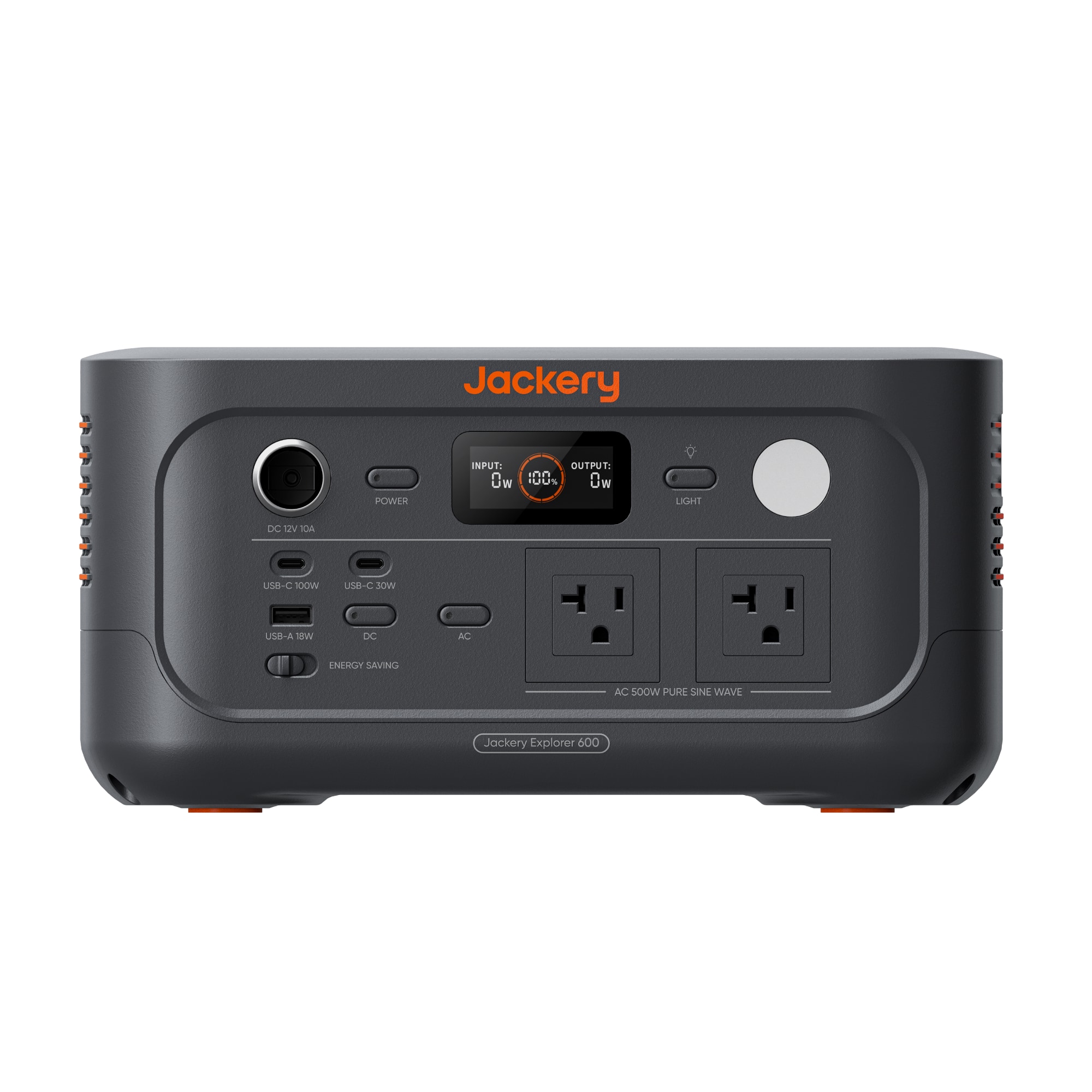 Jackery - Explorer 600 v2 Portable Power Station for Outdoor Camping, Hiking, RV, and Road Trips (640 Wh Capacity) - Black - Front_Zoom