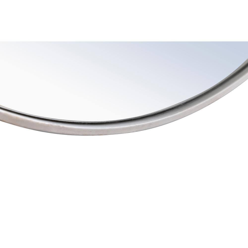 Back. Elegant Decor - Metal frame Round Mirror 24 inch Silver finish - Silver.