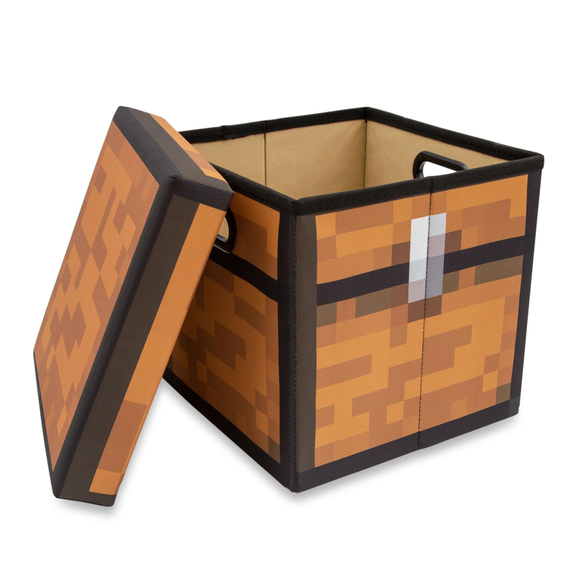 Alt View 1. Ukonic - Minecraft Brown Chest Fabric Storage Bin Cube Organizer with Lid | 13 Inches - Brown.