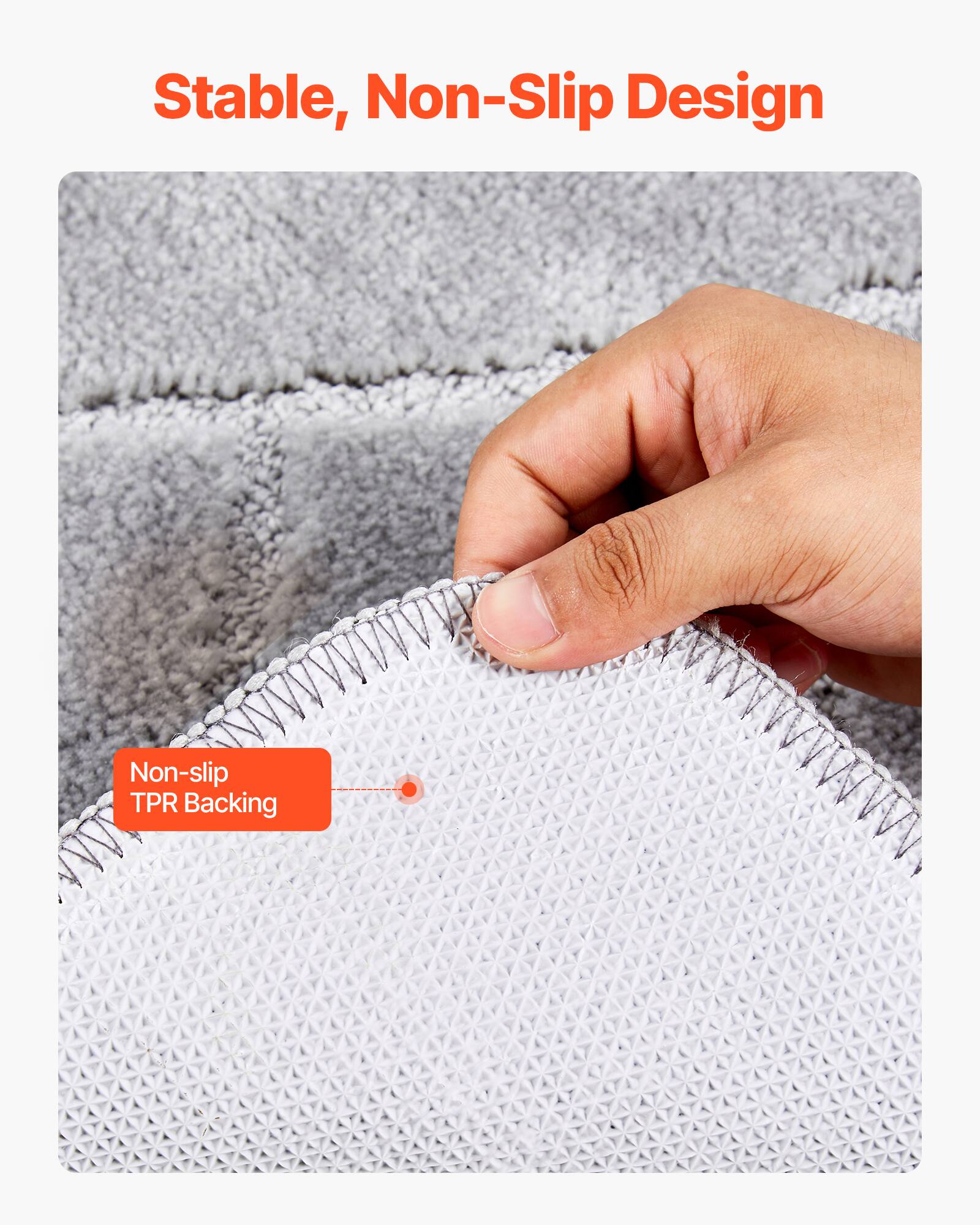 Stable, Non-Slip Design

Non-slip TPR Backing