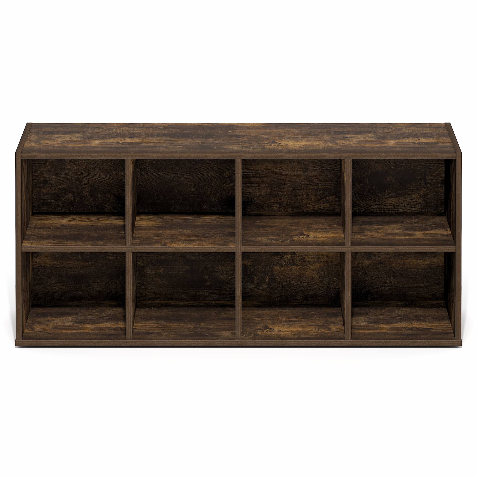 Alt View 5. Furinno - FANO 8-Cube Shoe Organizer, Shoe Rack, Stackable Shoe Storage, for Closet Entryway, Office, Garage - Amber Pine.