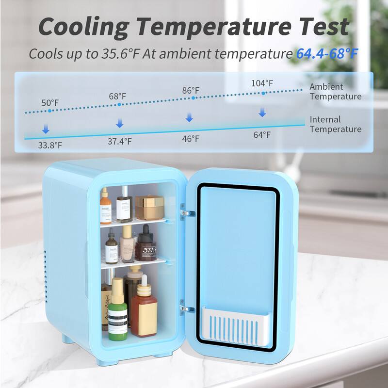 Cooling Temperature Test

Cools up to 35.6°F at ambient temperature 64.4-68°F

Ambient Temperature: 50°F, 68°F, 86°F, 104°F
Internal Temperature: 33.8°F, 37.4°F, 46°F, 64°F