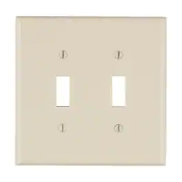 Leviton - 2 gang Thermoset Plastic Toggle Wall Plate 1 pk - Light Almond